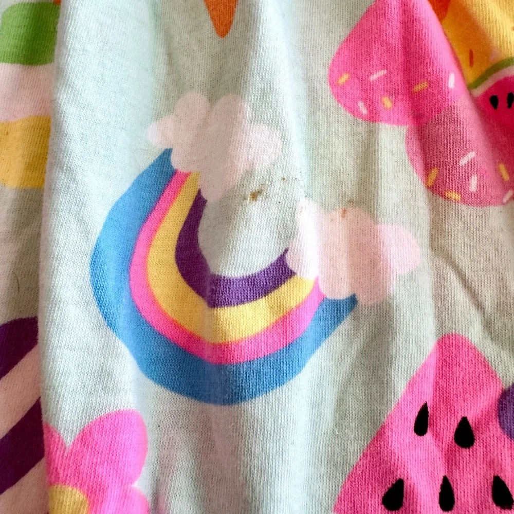 HM Girls 2-Pack Sleeveless Jersey Dresses Size 8/10 Rainbow Tie Dye Ice‎ Cream